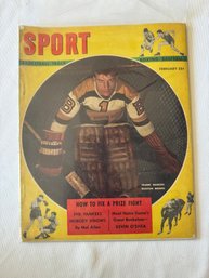#165 Sport Magazine February 1948 Frank Brimsek Of Boston Bruins On Cover