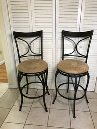 2 Metal Kitchen Chairs- Swivel Seats