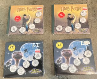 Royal Canadian Mint: 2 Harry Potter And 2 E.T. Collectible Medallion And Sticker Booklets