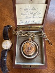 Elgin Pocket Watch And Augis Paris Men's Watch - J10