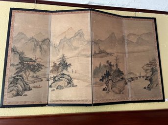 1950-1960'S Decorative Four Panel Japanese Screen -LR5