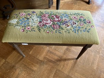 Embroidered Piano Bench With Sheet Music -LR11