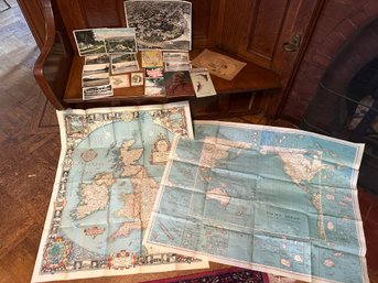 Nation Geographic Society Maps From 1936 & 1937, Postcards, Photos, Etc - F27