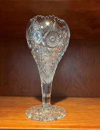 #110 American Brilliant Cut Glass  Vase 11'T