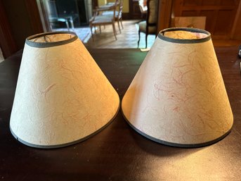 Pair Of Textured Paper Lamp Shades - F34