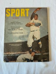 #257 Sport Magazine October 1952 Jackie Robinson & Pew Wee Reese On Cover