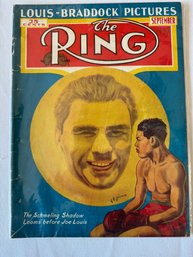#266 Ring Magazine September 1937 The Schmeling Shadow Looms Before Joe Lewis On Cover