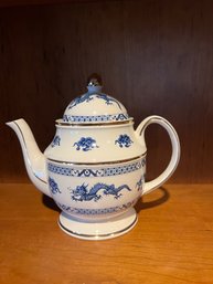 #129 Price Kensington Blue/White Dragon Teapot