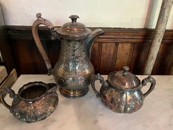 Quadruple Silver Plate Tea Set -Large Pantry - KP2C