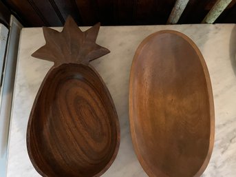 Large Vintage Handcrafted Wooden Bowls  - Large Pantry - KP2K