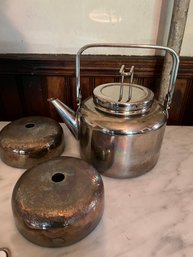 Antique Food Warmers And Stainless Steel Teapot -KP2P