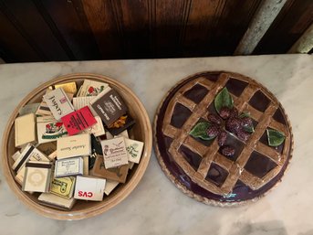 Pie Plate Filled With A Collection Of Matches -KP2Q