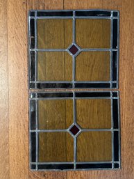 2 Panels Of Leaded Stained Glass - O17