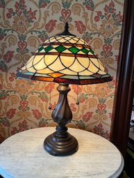 Heavy Tiffany Style Lamp With Decorative Metal Base - LV3