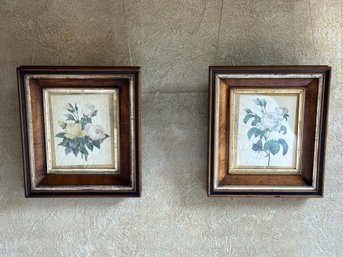 Pair Of Victorian Walnut Framed Prints -front Sit/bed1