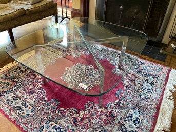 Wonderful Steel And Square Glass Top Coffee Table -LR4