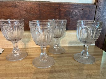 Four Antique Glass Goblets -11