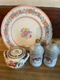 Antique Lot With Shelley Porcelain Plate