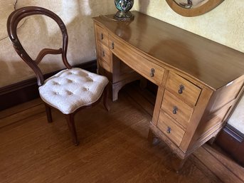 1950's Wooden Kneehole Desk And Chair -bd1-1