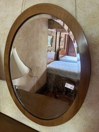 Oval Beveled Mirror In Walnut Frame -bd1-2