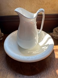 Warranted Ironstone China Charles Meakin White Pitcher And Basin -bd1-6