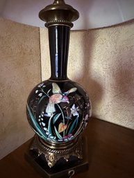 Deep Blue Porcelain Lamp With Bird Motif  -bd1-8