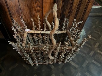 Handcrafted Large Twig And Root Basket - KP1A