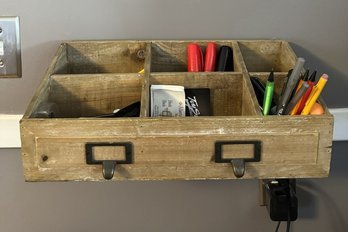 835 Wooden Mail Caddy Organizer Hanging 16' W X 7' D X 5' T