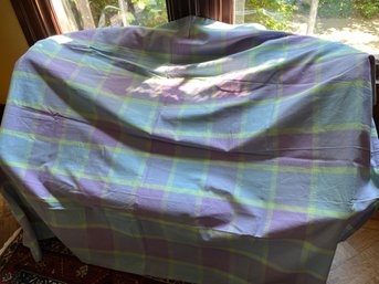 Blue Purple And Green Plaid Table Cloth  -DR28