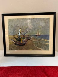 Framed & Mounted Sailboat Watercolor 13' X 11'