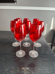 Lot Of 11 Red Wine Glasses