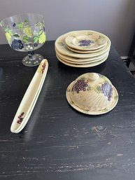 Lot Of 11 Grape Themed Dishes