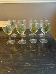 Lot Of 6 Spode Gold Trim Christmas Glasses