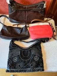 4 Handbags Including New Chocolate Brown With Shoulder Strap Plus Anne Klein, Etc - P12