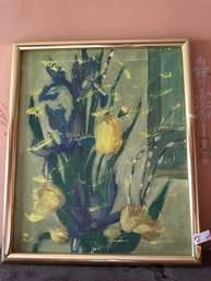 Unsigned Yellow Tulip Painting - A4