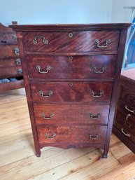 Antique Tall Chest Of 5 Drawers - 2b