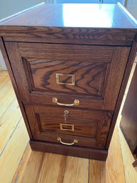 Wooden 2 Drawer Locking File Cabinet - 2c