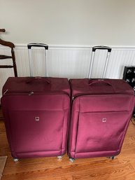 Pair Of Large Delsey Rolling Suitcases - 2