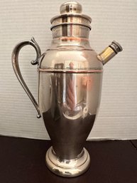 Ex Large Art Deco Silver On Copper Cocktail Shaker 11.5 Inches - DR3