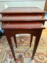 3 Inlaid Wood Nesting Tables With Nice Details - DR7
