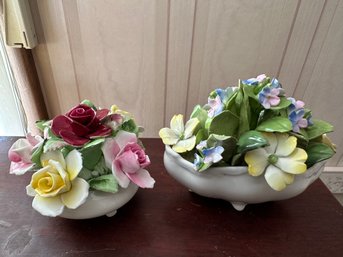 2 Petite Porcelain Flower Vases By Royal Doulton And Coalport - DR12