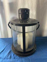 #957 Lantern With 3 Battery Operated Candles Inside 17' Tall - Batteries Not Included