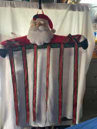 #962 Vintage Santa Hanging Card Holder 30' Wide With Ribbon Going To 43' Long