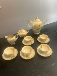 R34 KPM Teapot, Creamer & Sugar W/ 5 Cups & Saucers (Made In Poland)