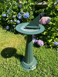 Heavy Cast Iron Green Sundial By Lumen Me Regit In Sailboat Shape -O2