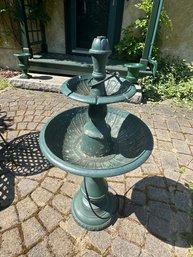 Vintage Green Tiered Water Fountain - O4