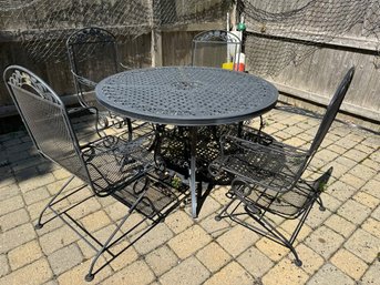 Patio Table Set With Umbrella And Stand - BY1