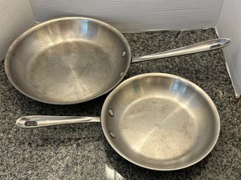 2 All-clad Saute Pans 10.5 Inch & 8.5 Inch - DR78