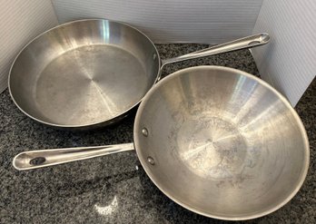 2 All-clad Stainless 10 Inch And 11 Inch Pans - DR79