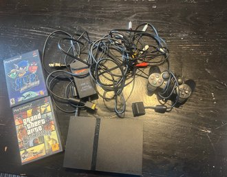 R69 PS2 Game System W/ 2 Games (turns On)